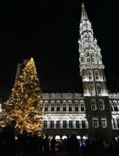 【ブリュッセル】グラン・プラスのクリスマスツリー/（社員撮影）