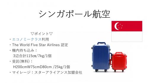 シンガポール航空(エコノミークラス)ポイント