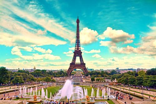 【パリ】トロカデロ公園越しに見るエッフェル塔／イメージ