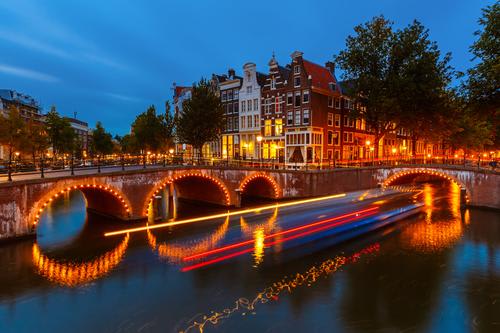 【アムステルダム】運河の夜景（イメージ）