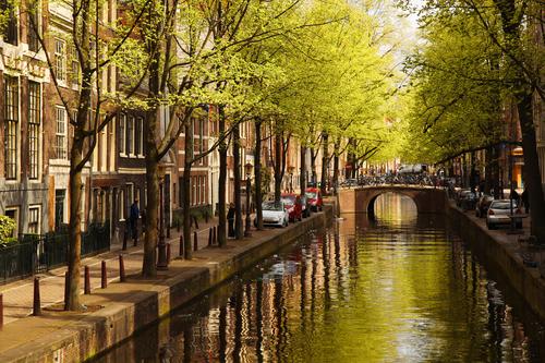 【アムステルダム】新緑の運河（イメージ）